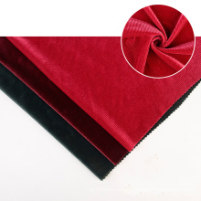 Warp knit poliéster Red Velvet Stretch Tecido Veludo Microfiber Velor Scholl Velvet Soft Corduroy calça tecido